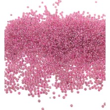 Serhat Aksesuar ve El İşçiliği 08 Kum Boncuk Içten Boyalı Hafif Pembe 3 mm (80 Gr)