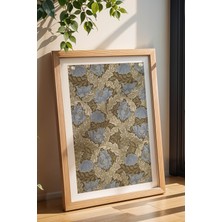 William Morris Windrush Mavi Çiçek Desenli Çerçeveli Tablo Viktorya Serisi Vintage Duvar Dekoru