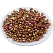 Serhat Aksesuar ve El İşçiliği Bordo Gold Kasalı Epoksi Dikme Beyoğlu Taşı SS30 - 6 Mmm (50 Adet)