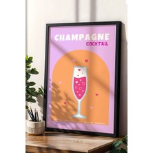 Champagne Cocktail (Şampanya Kokteyl) Temalı Çerçeveli Tablo – Modern Mutfak ve Bar Duvar Dekoru