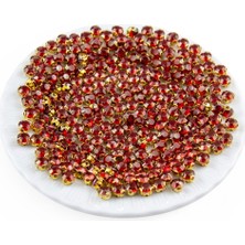 Serhat Aksesuar ve El İşçiliği Gold Kasalı Epoksi Dikme Kırmızı Beyoğlu Taşı SS30 - 6 Mmm (50 Adet)