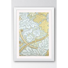 William Morris African Marigold Desenli Çerçeveli Tablo Şık Vintage Duvar Sanatı Viktorya Serisi