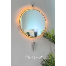Aga Konsept Led'li Kazablanka Ayna Krom Rengi 60 x 95CM Dekoratif Antre Duvar Salon Banyo Ofis Makyaj Aynası