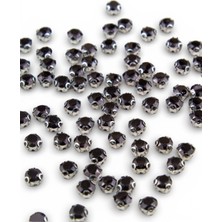 Serhat Aksesuar ve El İşçiliği Nikel Kasalı Epoksi Dikme Siyah Beyoğlu Taşı SS40 - 7 Mmm (50 Adet)