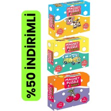 Minkino 3'lü Magnet Puzzle Full Set (Hayvanlar + Meyveler + Taşıtlar) | Mıknatıslı Yapboz