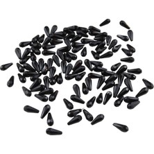 Serhat Aksesuar ve El İşçiliği Damla Inci 7X18 mm Siyah Akrilik Boncuk (100 Adet )