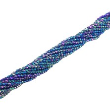 Serhat Aksesuar ve El İşçiliği Eflatun Mavi Tonunda 3 mm Basık Plastik Boncuk Akseuar Takı Malzeme (20 Gr)