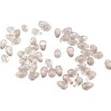 Serhat Aksesuar ve El İşçiliği 10X14 mm Damla Açık Bej Akrilik Boncuk (25 gr 34 Adet)