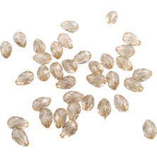 Serhat Aksesuar ve El İşçiliği 10X14 mm Damla Bej Akrilik Boncuk (25 gr 34 Adet)