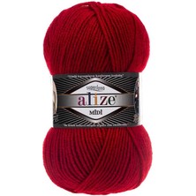 Alize Süperlana Midi (5 Adet) 56 Kırmızı Renk El Örgü Ipliği