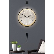 Aga Konsept Led'li Siyah Masippi Kristal Nano Abs Kırılmaz Göbek 40X90 Cm, Modern Dekoratif Metal Duvar Saati