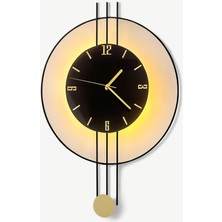 Aga Konsept LED Nero Amedi Black, Gold Point, Modern Dekoratif Metal Duvar Saati
