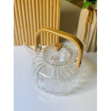 Ttt Ahşap Saplı Cam Çizgili Demlik