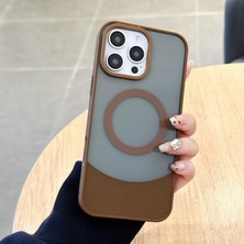 KumOziShop iPhone 16 Pro Uyumlu Mat Darbeye Dayanıklı Orta Bölüm Şeffaf Magsafe Özellikli Kılıf