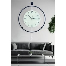 Aga Konsept Siyah Tiktok (Büyük Boy 50 x 75 Cm) Abs Kırılmaz Göbek , Modern Dekoratif Sarkaçlı Metal Duvar Saati