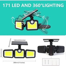 Savarga Üçlü Solar LED Projektör – Beyaz Işık – Sensörlü Dış Mekân Aydınlatma (4801)