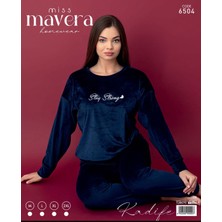 Miss Mavera Kadife Baskılı  Pijama Takımı