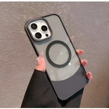 KumOziShop iPhone 16 Promax Uyumlu Mat Darbeye Dayanıklı Orta Bölüm Şeffaf Magsafe Özellikli Kılıf