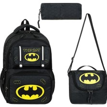 KumOziShop Erkek Çocuk Yarasa Desenli Ortopedik Okul Çantası Termal Beslenme ve Kalemlik