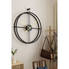 Aga Konsept La Clock Orta Boy Siyah, Modern Dekoratif Ispanyol Tarzı Metal Duvar Saati