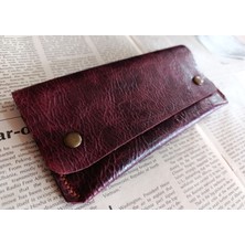 Mahfuz Gerçek Deri Tamamen El Emeği Kadın Cüzdan 22CM*8CM * 1 Kağıt Para Alanı 4 Kart Bölmesi NLU227