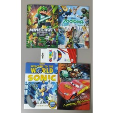 Ada Çanta Kırtasiye 4 Adet Stickerli Boyama Kitabı ve 12 Li Kuru Boya Kalemi (MINECRAFT/ZOOTOPIA/SONIC/ARABALAR)AD2422