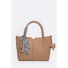 Morca Kadın Fular Detaylı Uzun Askılı El Çantası Vizon