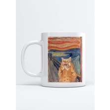 Mio Life Kedi Çığlık Tablo Baskılı Porselen Kupa Bardak