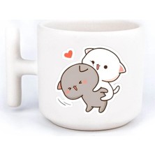 Mio Life Mochi Cat Sevimli Aşk Sevgilli Eş El Yapımı T Kulplu Fincan