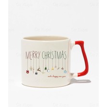Mio Life Yılbaşı Merry Christmas Hediyelik Kırmızı Lüks Kupa Bardak