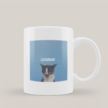 Mio Life Caturday Kedi Baskı Kupa Bardak