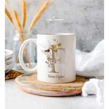 Mio Life Kişiye Özel F Harfli Isimli Beyaz Kupa Bardak - Sevgiliye Hediye, Arkadaşa