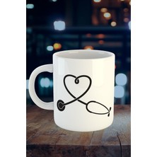 Mio Life Steteskop Baskılı Porselen Kupa Bardak M3K182