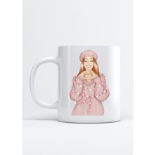 Mio Life Kadın Kalp Baskılı Porselen Kupa Bardak