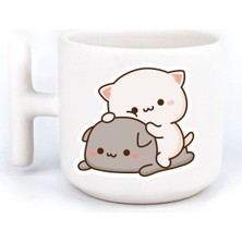 Mio Life Mochi Cat Aşk Sevgili Eş El Yapımı T Kulplu Fincan