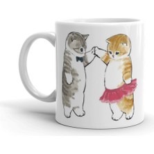 Mio Life Beyaz Çizgisel Yüzler ve Şekiller Mug Kupa