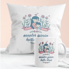 Mio Life Anneler Günün Kutlu Olsun Baskılı Hediyelik Yastık ve Kupa Seti