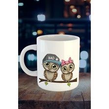 Mio Life Beyaz Şirin Baykuşlar Baskılı Kupa