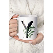 Mio Life Y Harf Baskılı Tropikal Koleksiyon Porselen Kupa Bardak