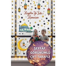 Ramazan Ayı Temalı Cam Duvar Süsleri Hoşgeldin Ramazan Çift Taraflı Sticker Seti