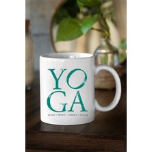 Mio Life Mavi Yoga Yazı Baskılı Meditasyon Kupa Bardak