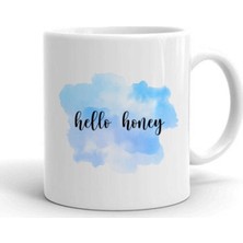 Mio Life Hello Honey Baskılı Porselen Çay Kahve Kupası