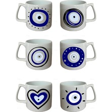 Mio Life Nazar Boncuklu Göz Baskılı 6'lı Lüks Kupa Bardak