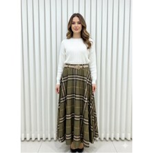 Fibula Ekose Verev Astarlı Uzun Etek