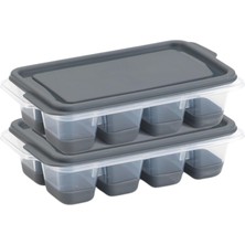 2li Mini Kapaklı Silikon Buzluk - Kolay Çıkarım, Güvenli Istifleme, Kompakt Tasarım, Kırılmaz, Gıday