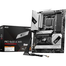 Pro B650-A Wıfı Am5 Ddr5 7600MHZ(OC) HDMI Dp 3x M.2 USB 20 Gbps 2.5g Lan Wı-Fı 6e Atx