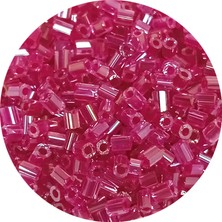 Royaleks Kesme Cam Boncuk 2mm - 60 Gram - Şeffaf Koyu Pembe - BNC394