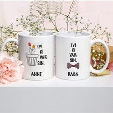 Mio Life Hediye Anneler Günü Babalar Günü Canım Annem Canım Babam Baskılı Ikili Kupa Bardak