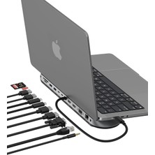 11'i 1 Arada Evrensel Usb-C Pro Bağlantı Istasyonunu 3 Monitör Desteğiyle Bağlayın, Silikon Hareket