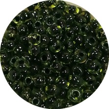 Royaleks Dökme Cam Kum Boncuk (8/0) 3 mm - 20 Gram - Şeffaf Yeşil Siyah - BNC179